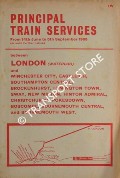 Principal Train services between London (Waterloo) and Winchester City, Eastleigh, Southampton Central, Bournemouth, etc., from 14th June to 5th September 1965 by British Railways Southern Region